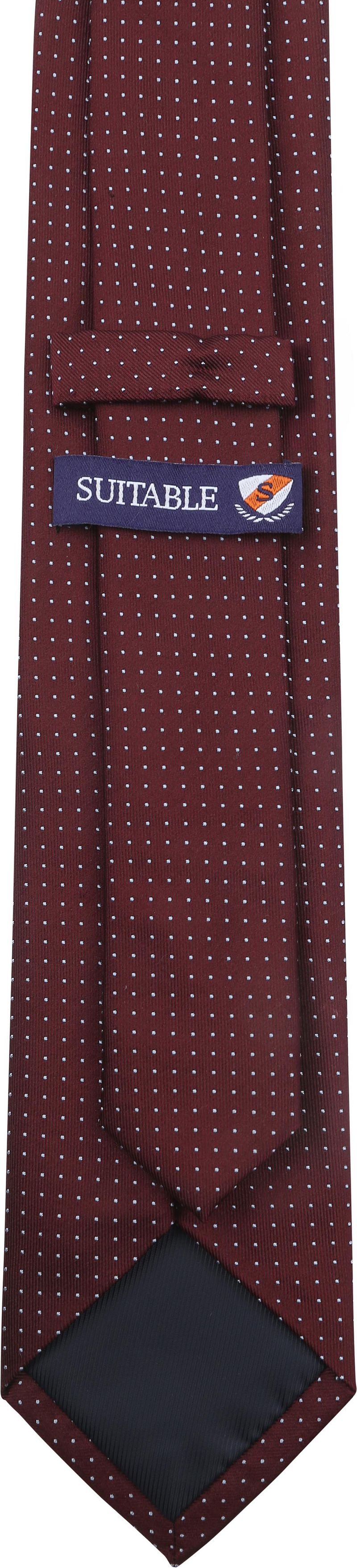 Suitable Stropdas Zijde Stippen Bordeaux