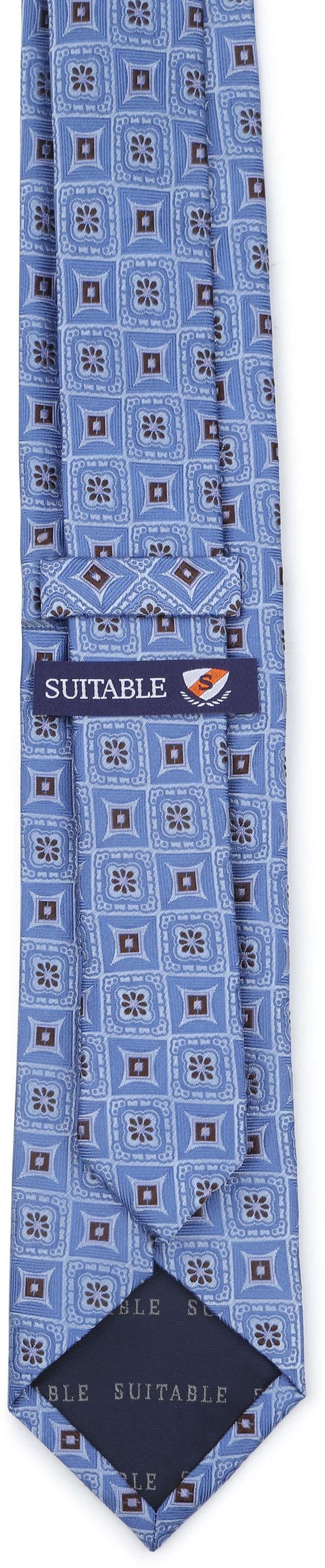 Suitable Stropdas Zijde Print Blauw