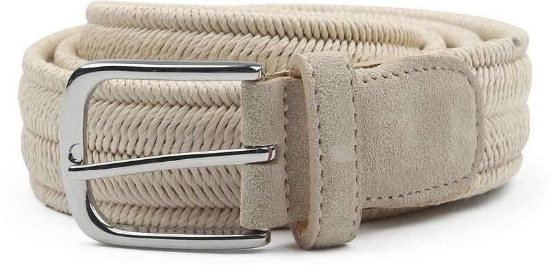 Profuomo Waxed Geflochtener Gürtel Ecru - Größe 105 günstig online kaufen