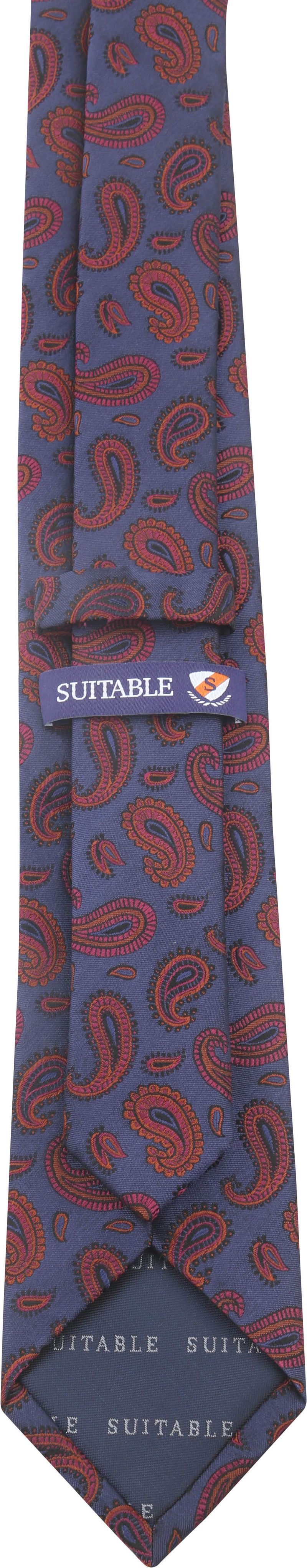 Suitable Stropdas Zijde Paisley Navy