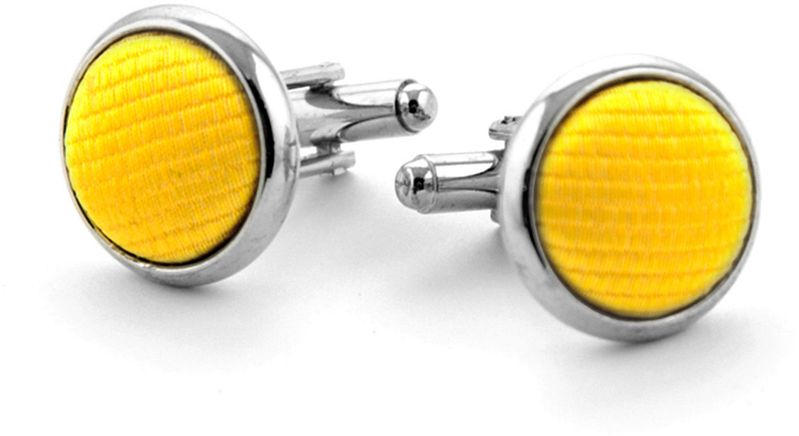 Suitable Zijde Manchetknoop Geel F70