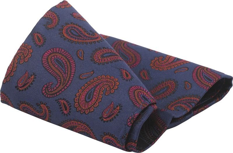 Suitable Zijde Pochet Paisley Navy -