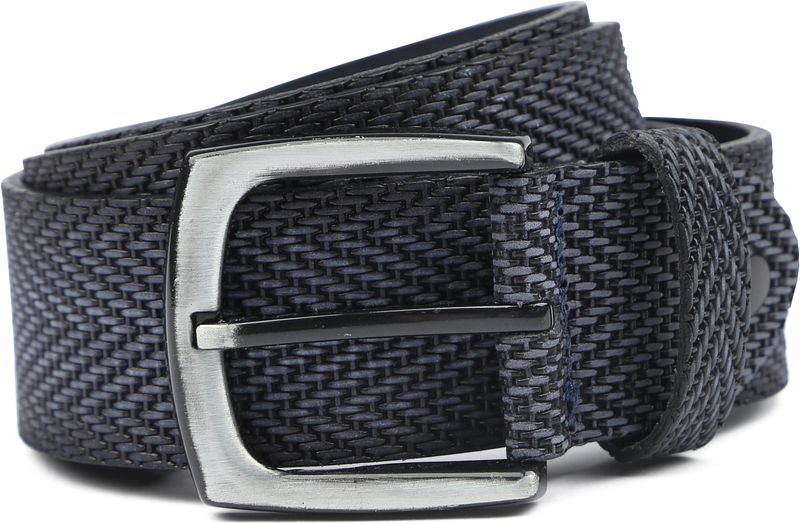 Suitable Riem Structuur Leer Navy
