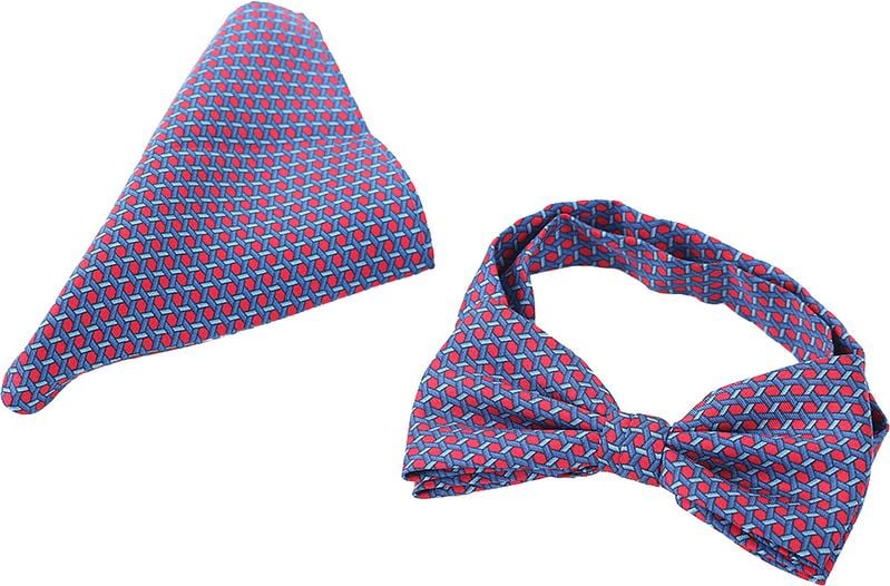 Nœud de Smoking + Pochette  Bleu Rouge