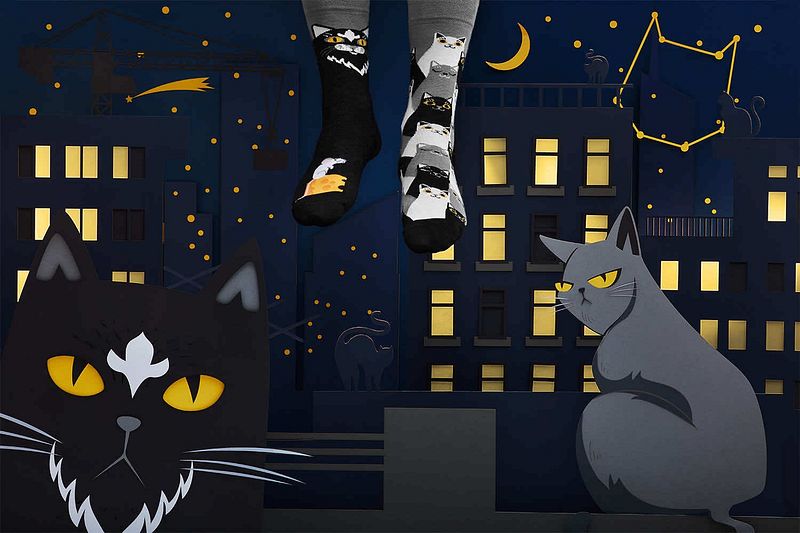 Many Mornings Sokken Black Cat