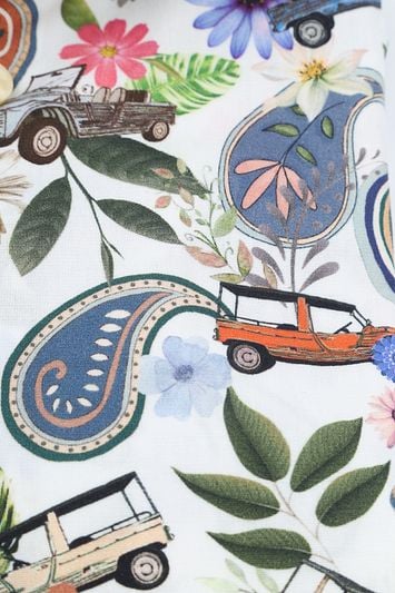 R2 Hemd Druck Auto Multicolour - Größe 42 günstig online kaufen