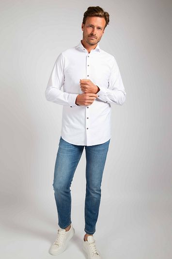 Suitable Herringbone Overhemd Wit