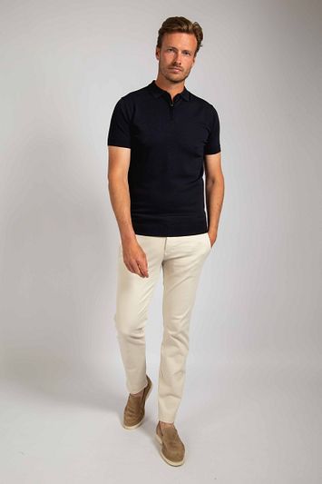 Suitable Knitted Half Zip Polo Navy