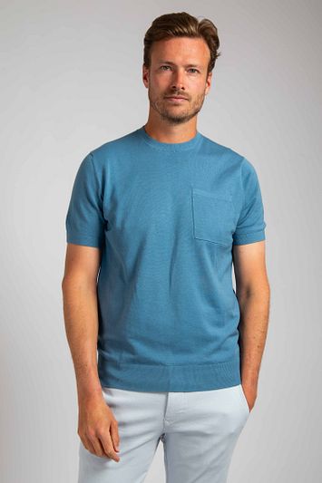 Suitable Knitted T-shirt Pocket Compact Blauw
