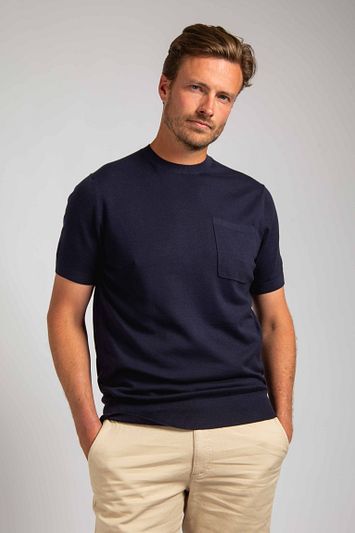 Suitable Knitted T-shirt Pocket Compact Navy