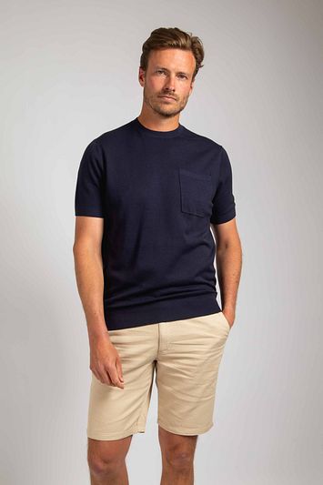 Suitable Knitted T-shirt Pocket Compact Navy