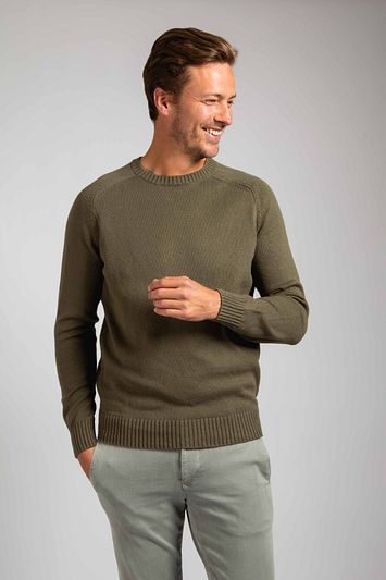 Suitable Pullover Raw Olijfgroen