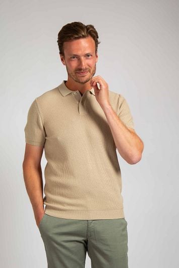 Suitable Respect Polo Structure Knit Beige