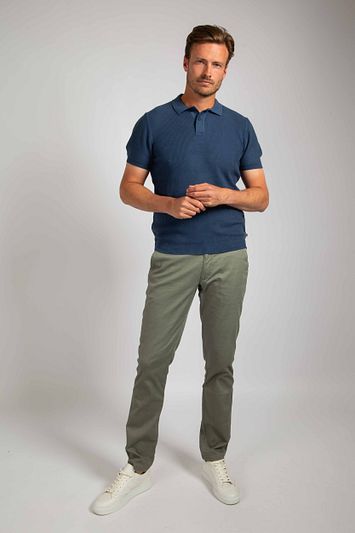 Suitable Respect Polo Structure Knit Blauw