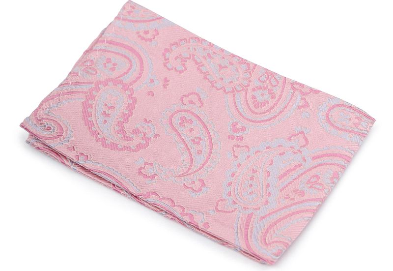 Suitable Zijde Pochet Paisley Roze