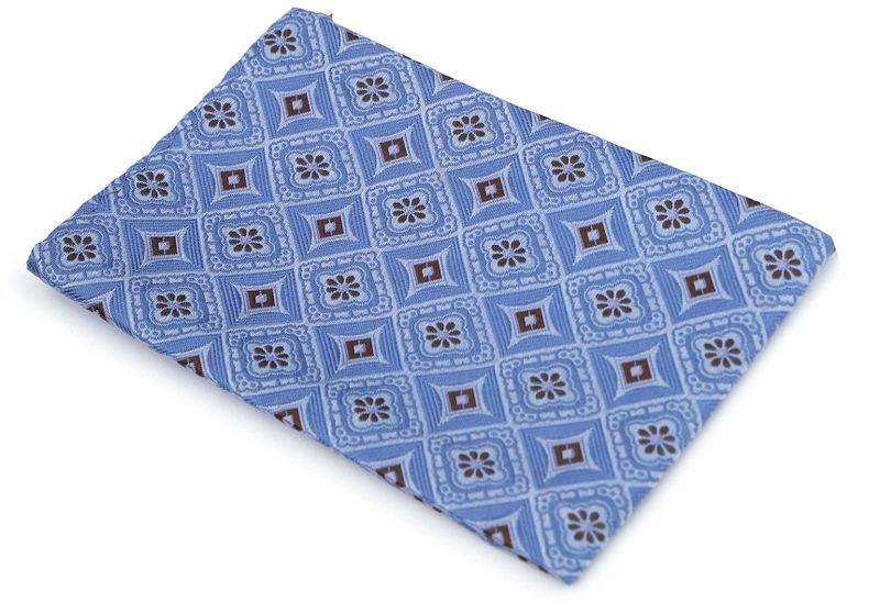 Suitable Zijde Pochet Print Blauw