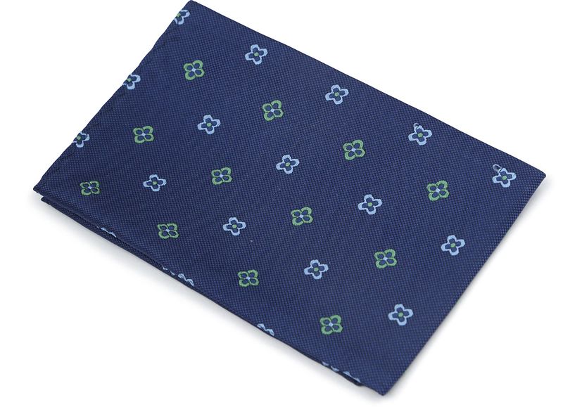 Suitable Zijde Pochet Bloem Navy