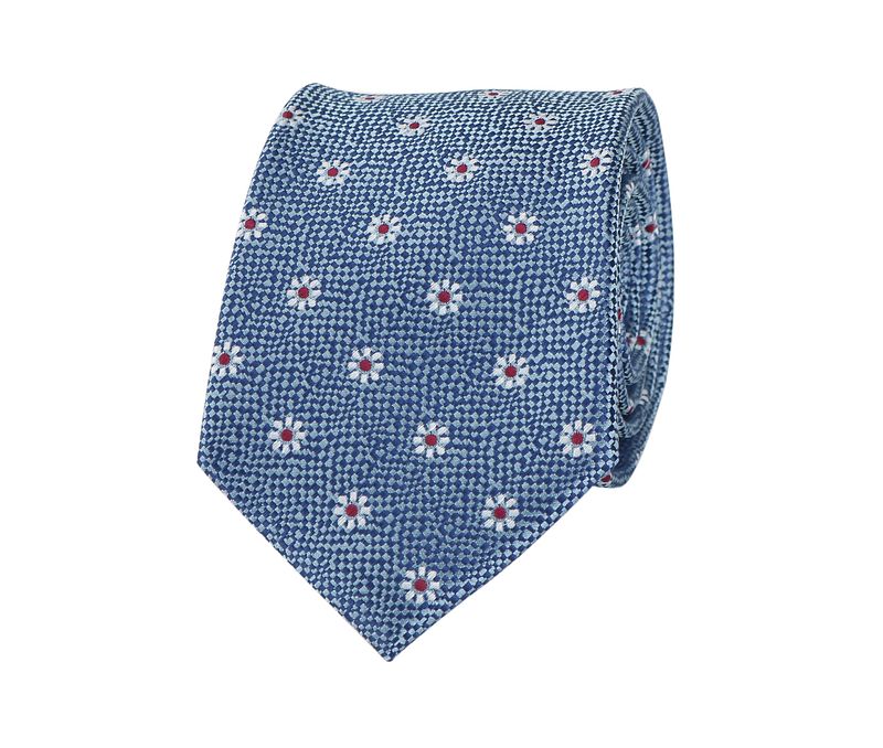Krawatte Seide Dunkelblau Blumen - günstig online kaufen