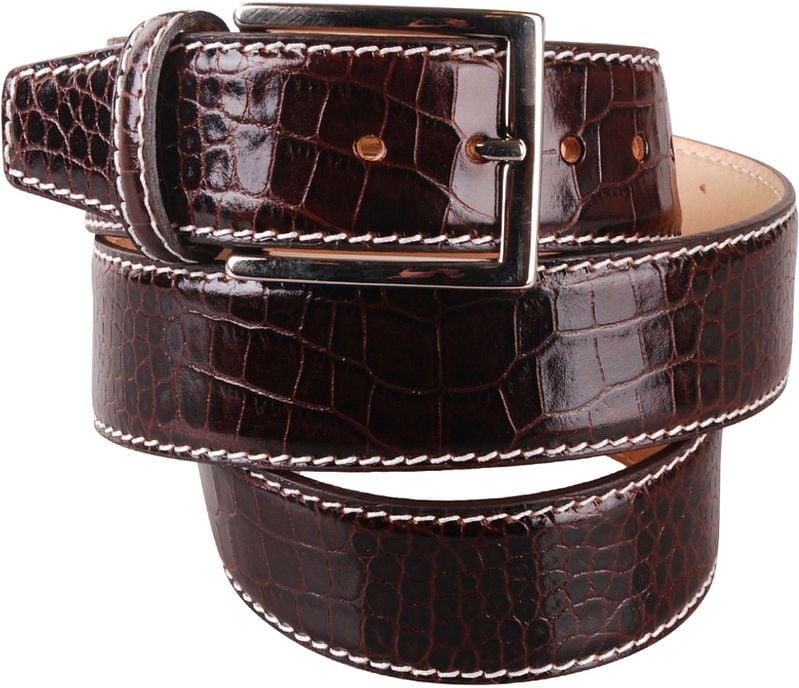 Suitable Leren Riem Croco Bruin G70