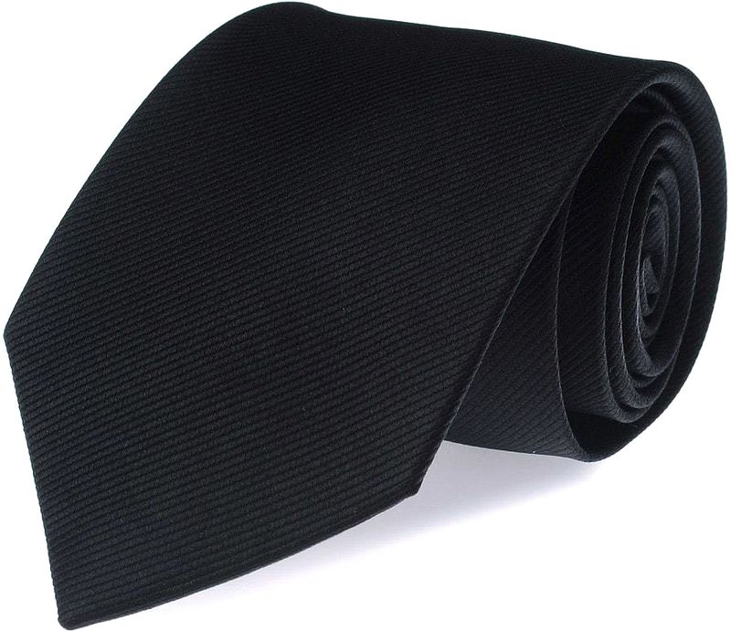 Cravate en soie noire Uni F08  Noir