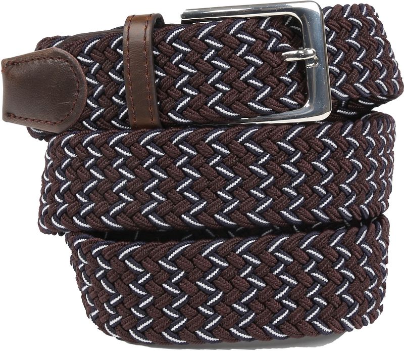 Suitable Ceinture tissée marron Multicoloré Marron Bleu taille 95