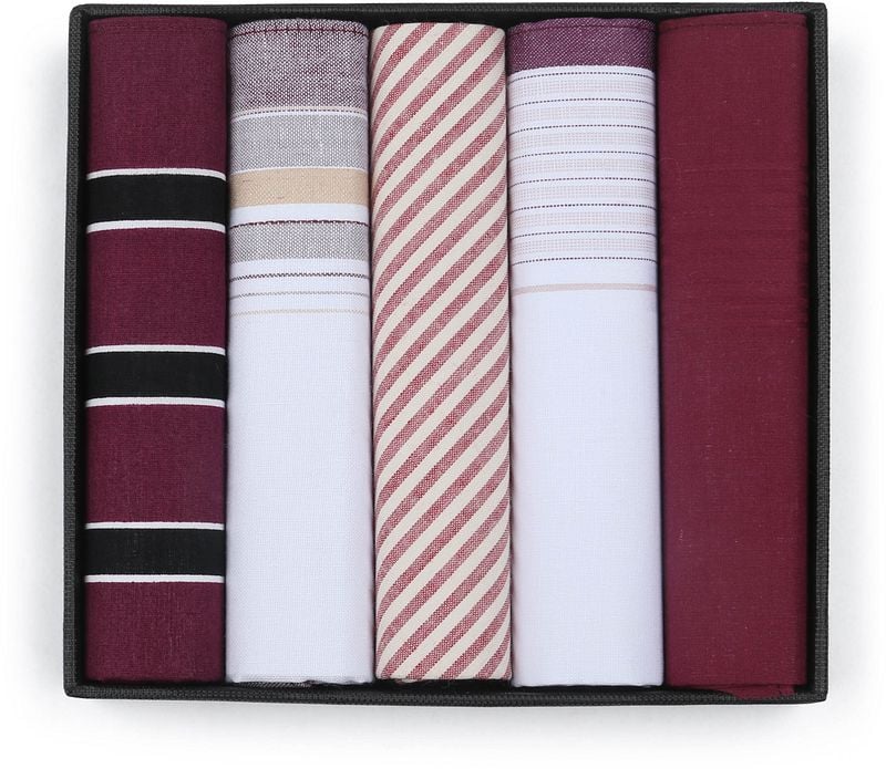 Suitable Zakdoeken 5-Pack Dessin Bordeaux