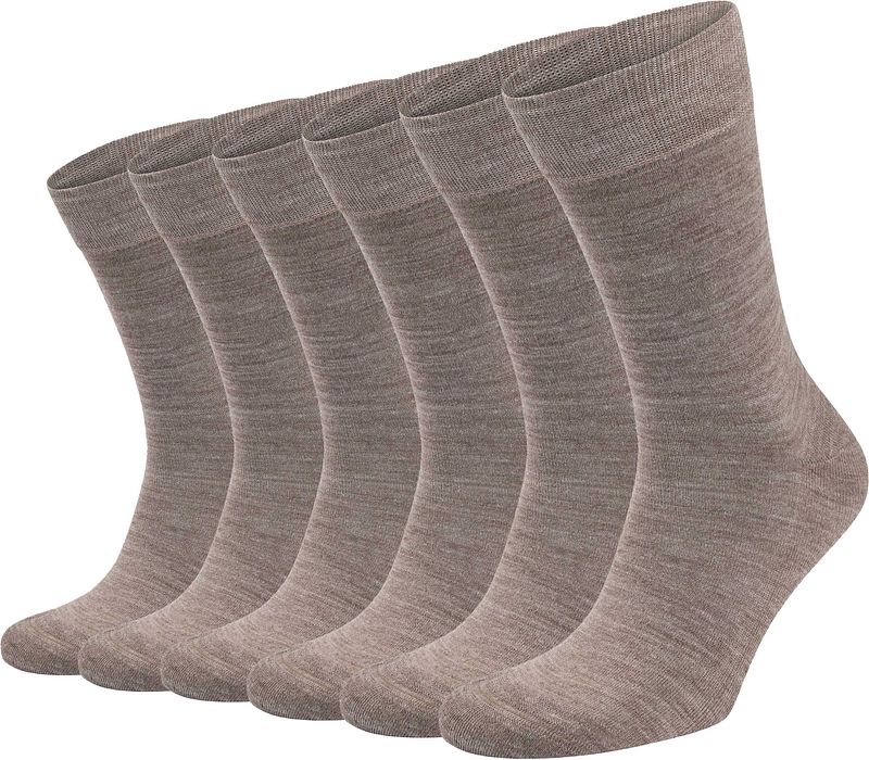 Suitable Chaussettes Mérinos Lot de 6 Taupe taille 39-42