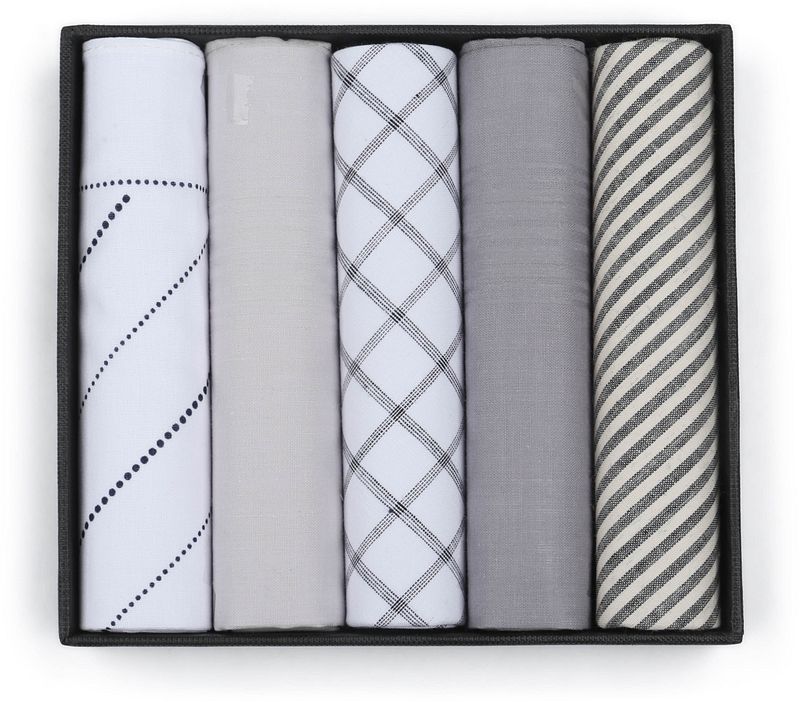 Suitable Mouchoirs Lot de 5 Dessin Dark Grey Multicoloré