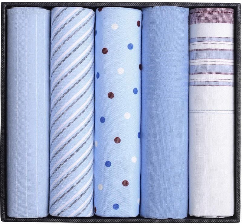 Suitable Zakdoeken 5-Pack Dessin Light Blue
