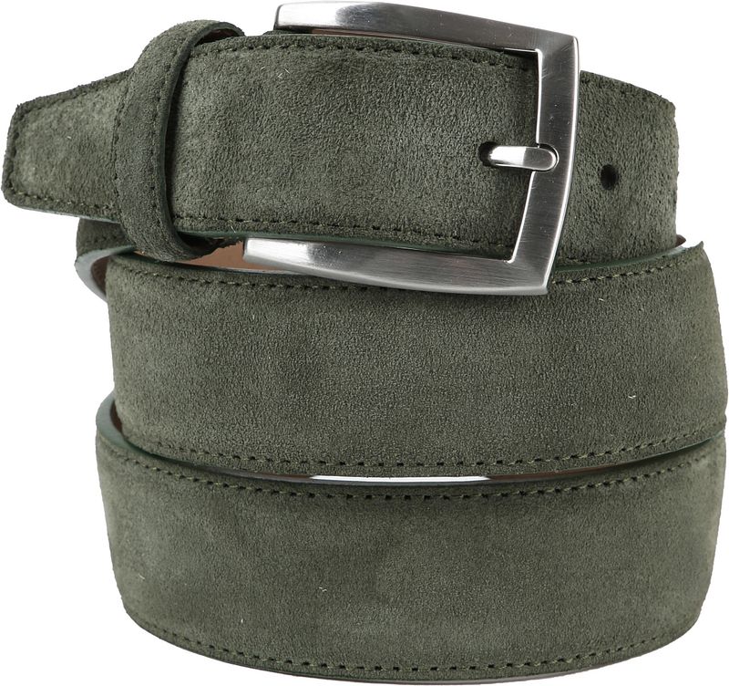 Suitable Ceinture en Cuir Daim  Vert foncé Vert taille 105