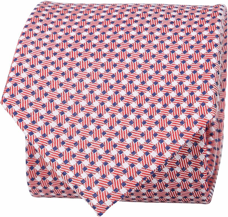 Suitable Cravate Soie Carreaux F91-5  Rouge