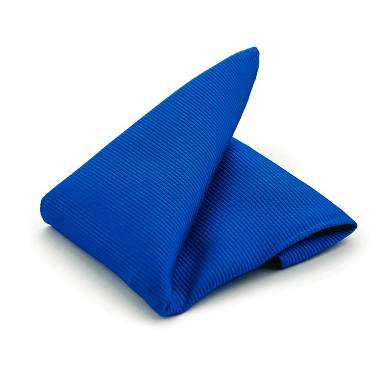 Pochette de Costume Soie Cobalt F65 Bleu