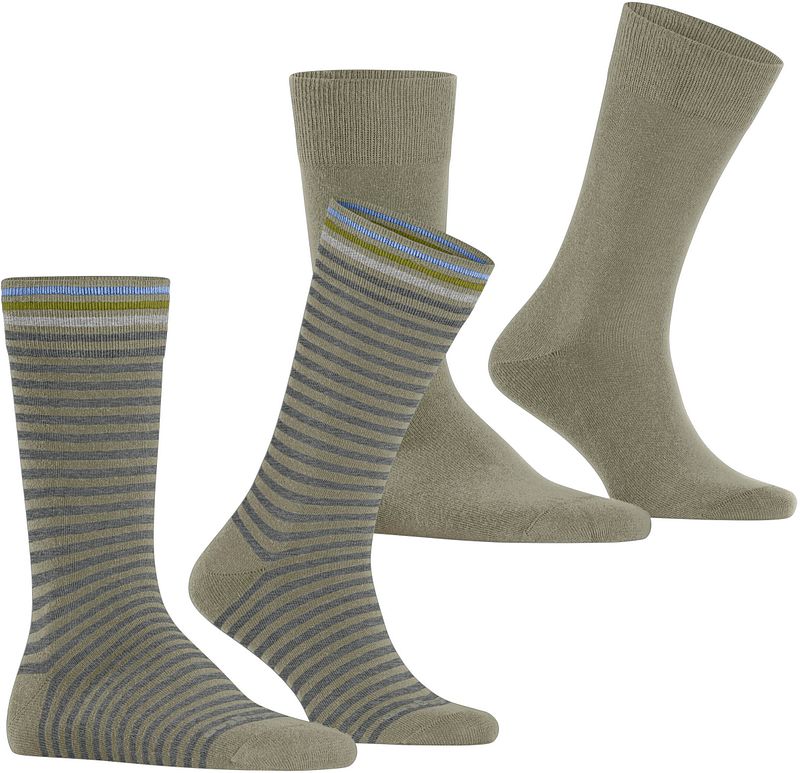Burlington Everyday 2-Pack Strepen Groen 7064