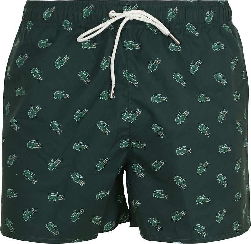 Lacoste Groene Zee Kleding Zwemkleding Logo Achterkant Green Heren