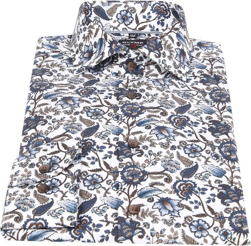 OLYMP Hemd Lvl 5 Blumen Braun - Größe 38 günstig online kaufen