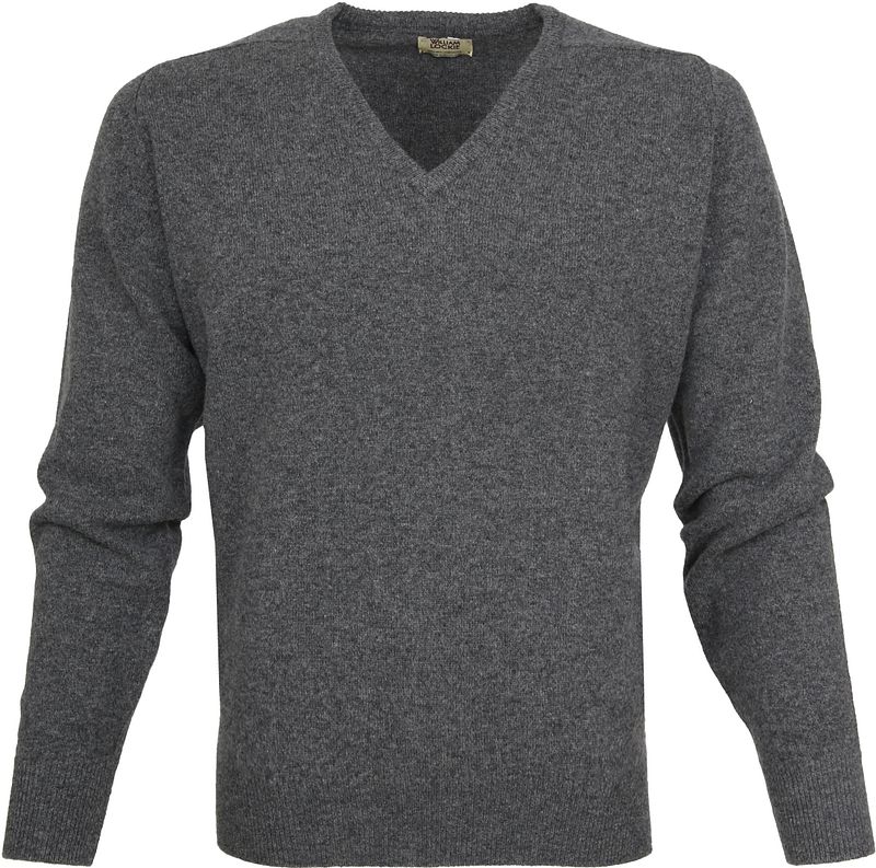 William Lockie Pull Laine d'Agneau Col-V Gris taille M