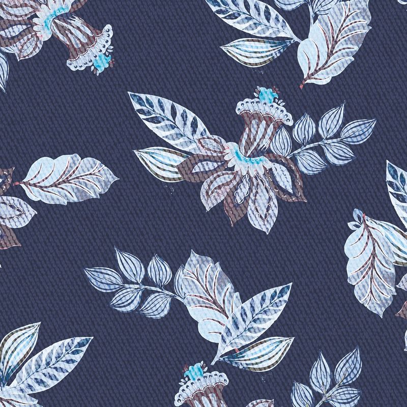 Desoto Overhemd Print Denim Blooming Navy