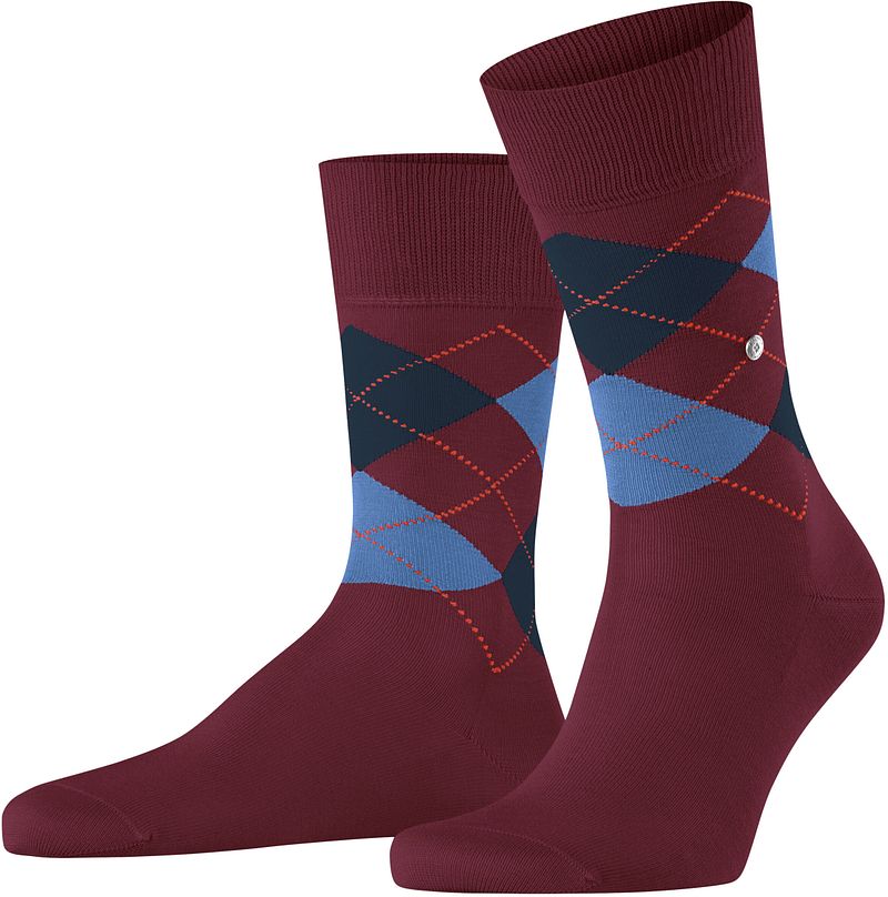 Burlington Manchester Chaussettes 8014 Multicoloré Bordeaux Rouge taille 40-46