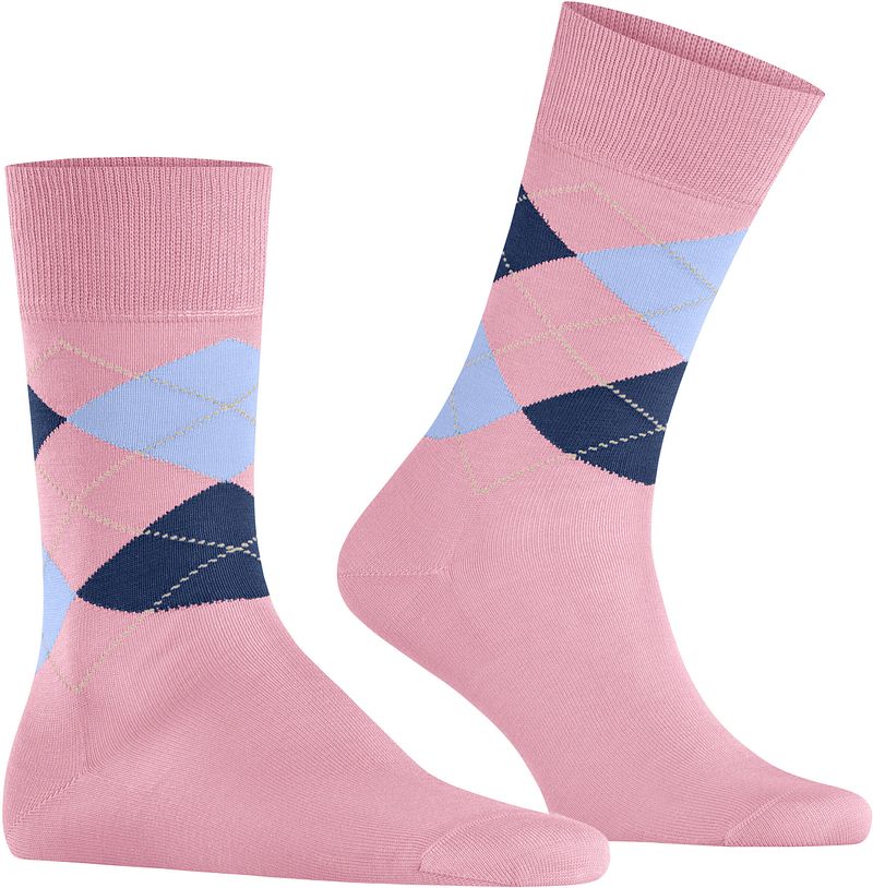 Burlington Manchester Sok Ruit Roze 8793