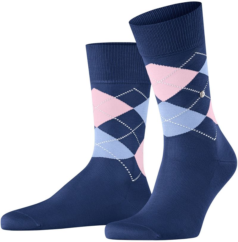 Burlington Manchester Socken Kariert Blau 6583 - Größe 40-46 günstig online kaufen