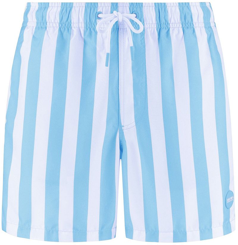 SHIWI Heren Zwembroeken Men Swimshort Broad Stripe Lichtblauw