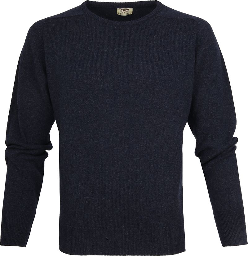 William Lockie Pull Laine d'Agneau Col rond Midnight Marine  Bleu foncé Bleu taille L