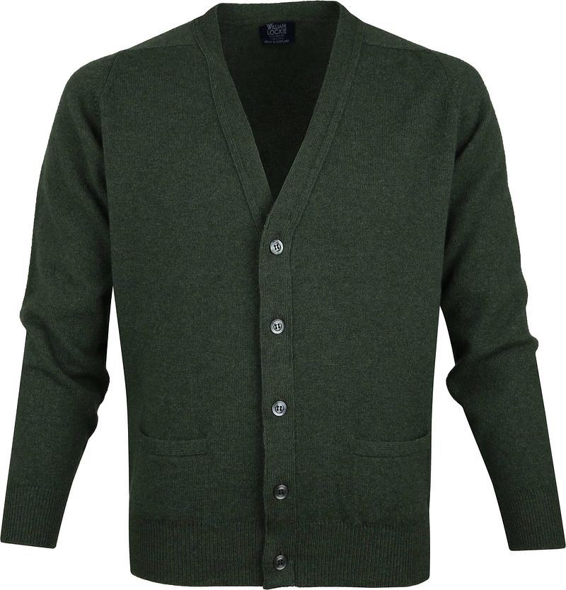 William Lockie Cardigan Agneline Foncé  Vert foncé Vert taille XL