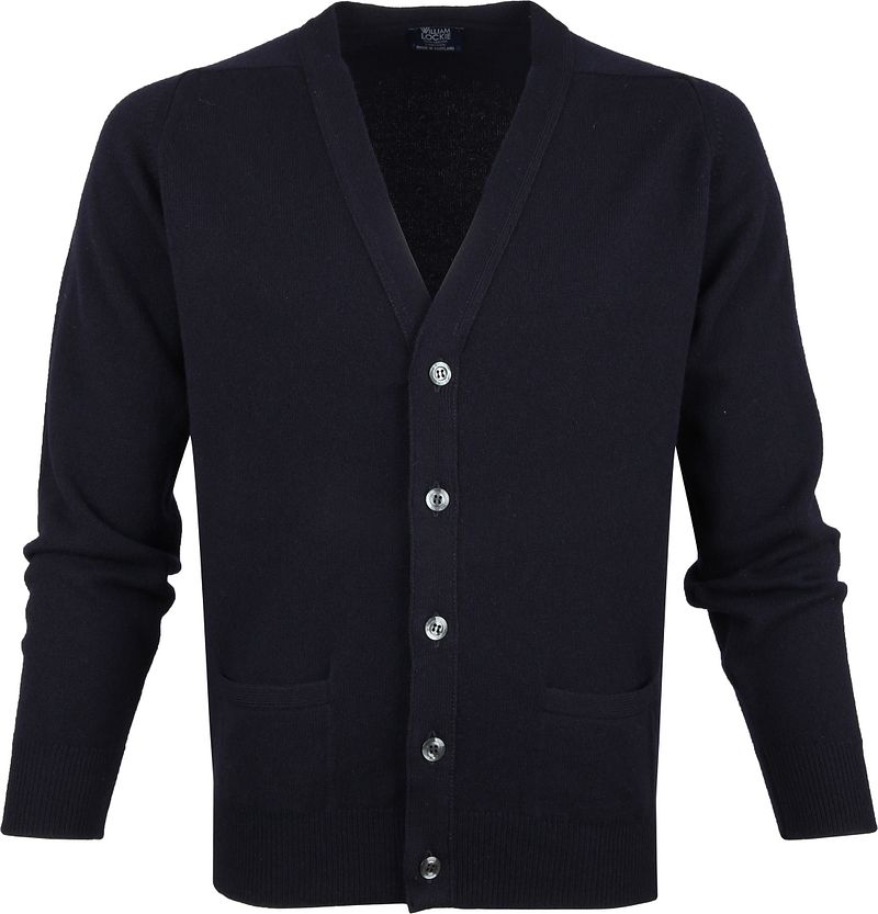 William Lockie Cardigan Agneline Bleu Marine  Vert foncé Vert taille XL