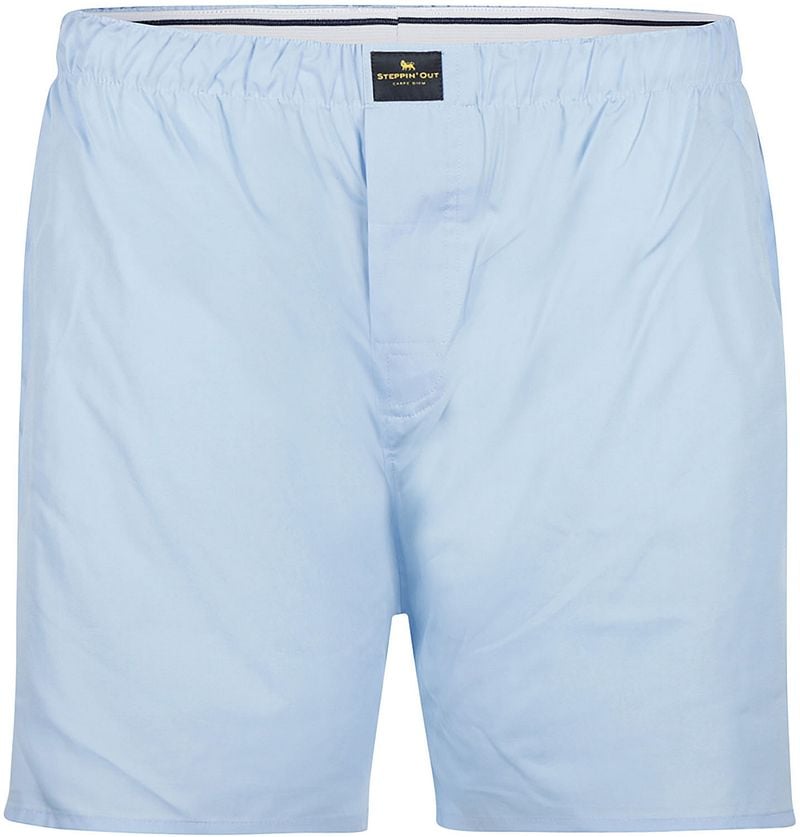 Steppin' Out Boxershort Solid Poplin Lichtblauw