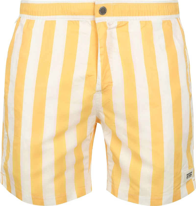 Scotch & Soda Badeshorts Streifen Gelb - Größe M günstig online kaufen