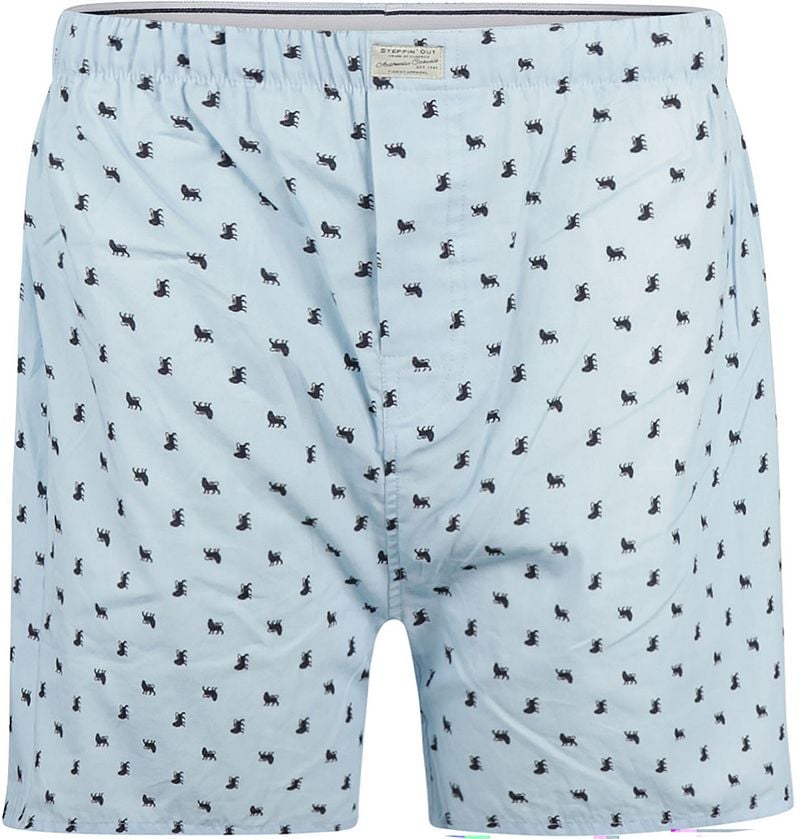 Steppin' Out Boxershort Print Leeuw Lichtblauw
