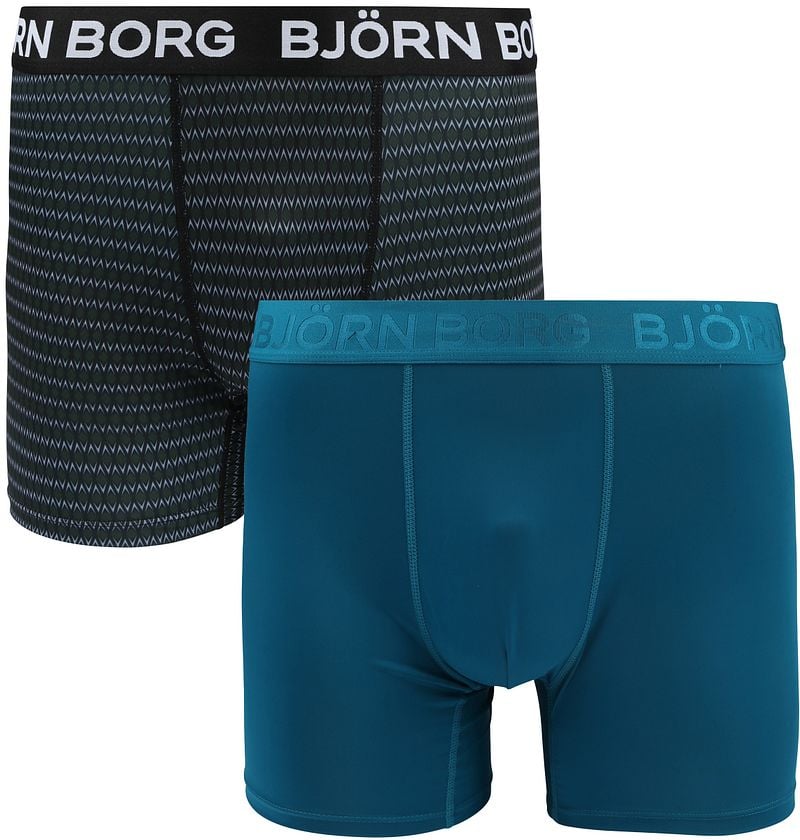 Bjorn Borg Performance Boxershorts 2-Pack Schwarz Petrol - Größe XXL günstig online kaufen