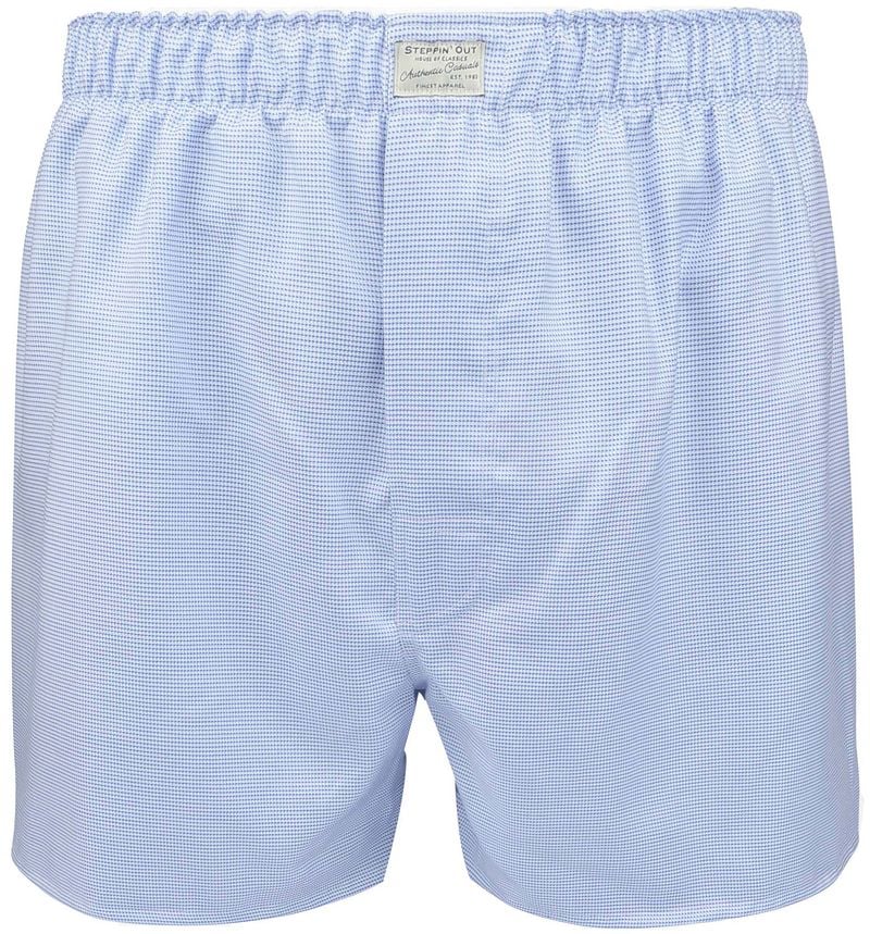 Steppin' Out Boxershort Dobby Print Blauw
