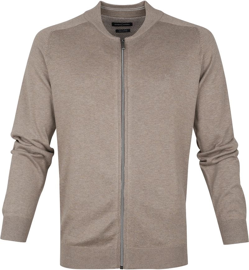 Casa Moda Cardigan Zippé Marron Beige taille M